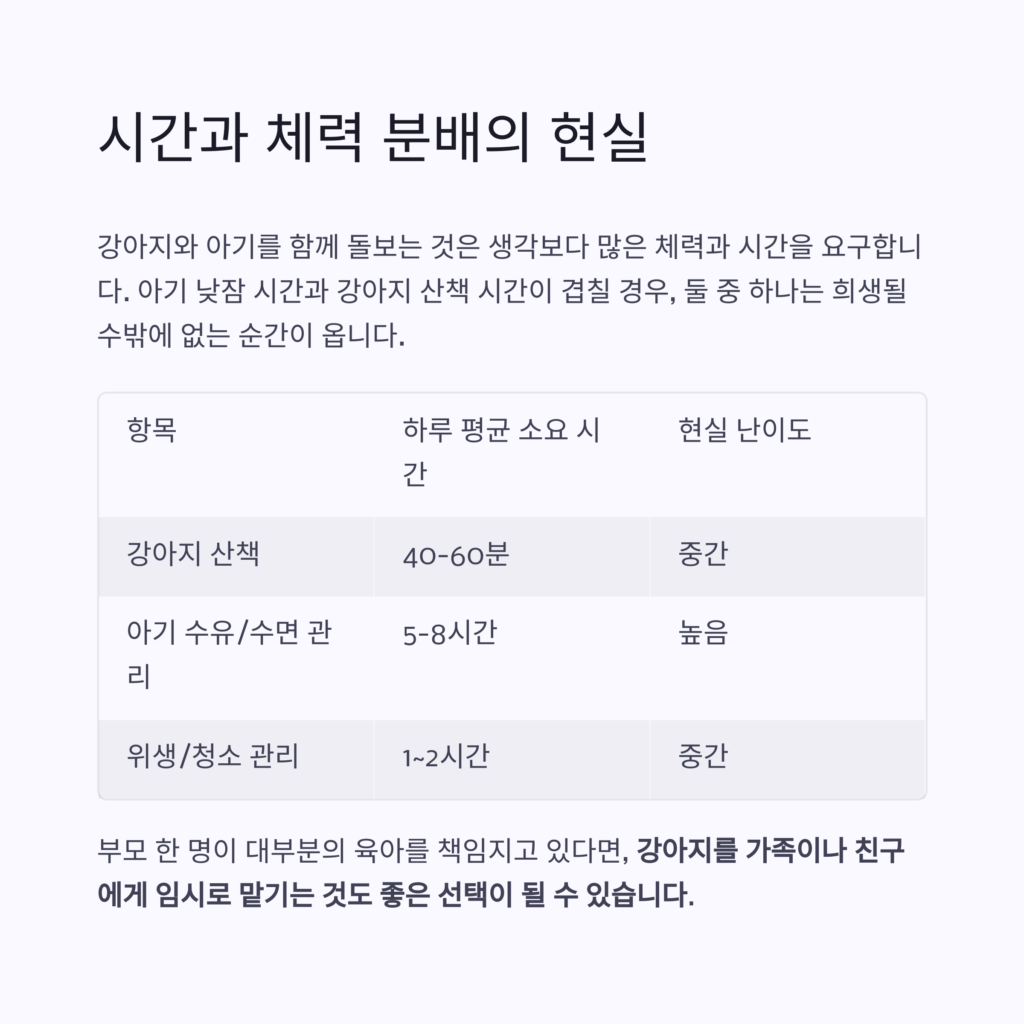 시간과 체력 분배의 현실